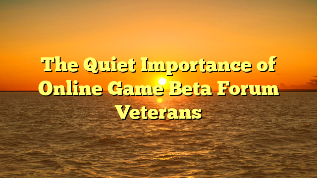The Quiet Importance of Online Game Beta Forum Veterans